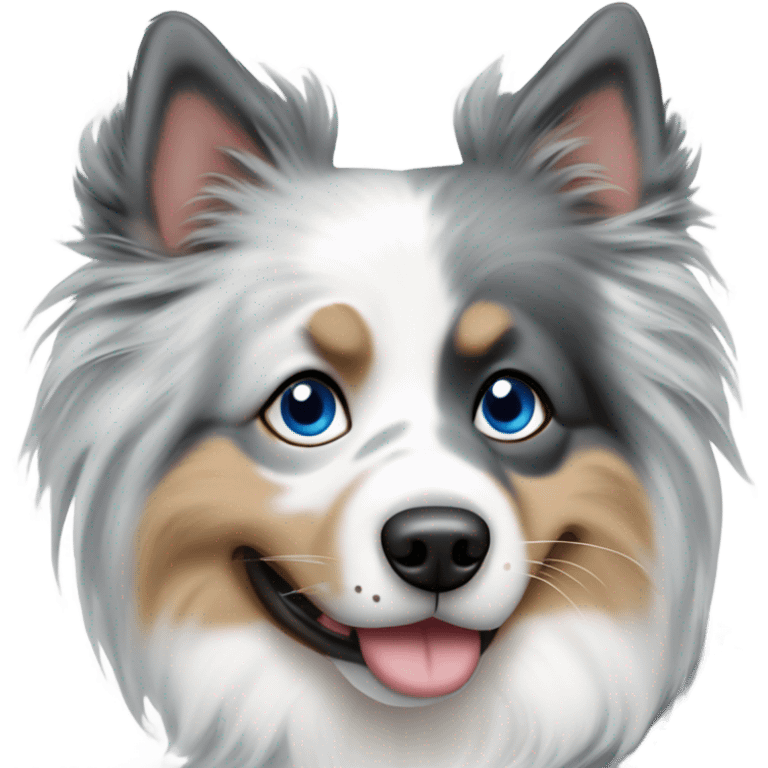 Blue Merle spitz nain with a One blue eye emoji