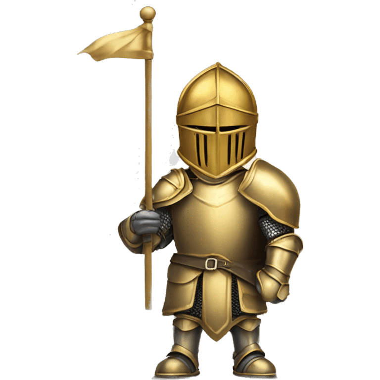 Gold armoured knight holding banner emoji