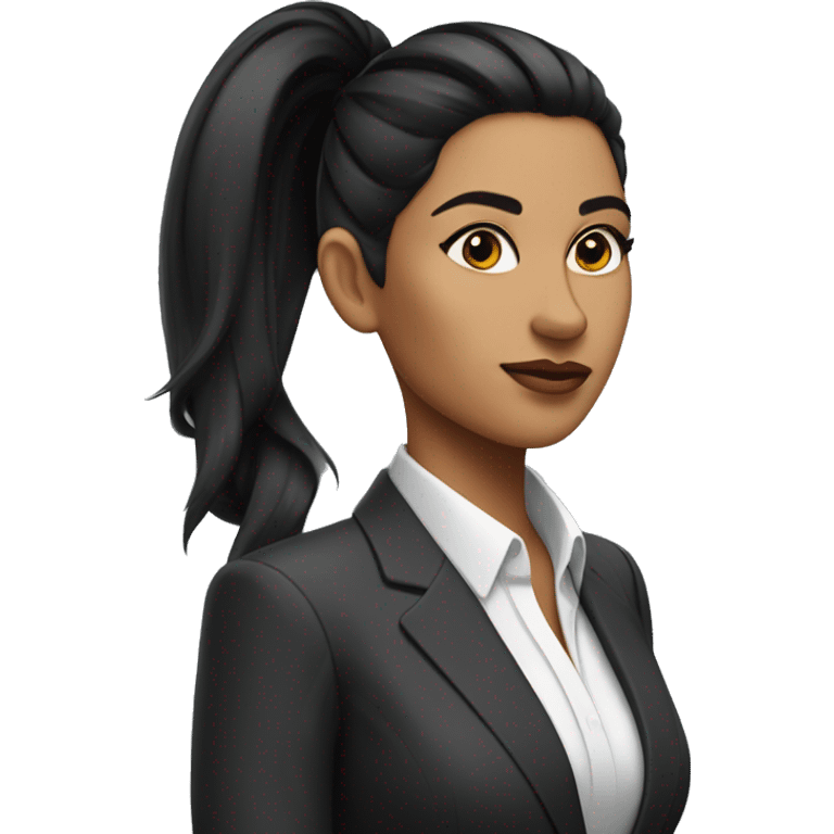 ceo latina woman with slick back ponytail black hair  emoji