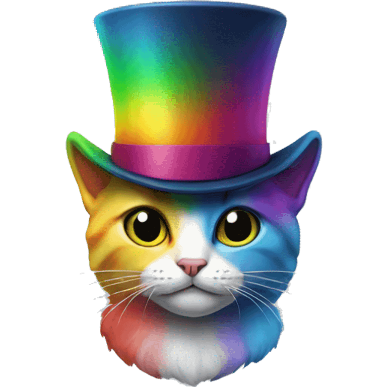 rainbow cat with a top hat emoji