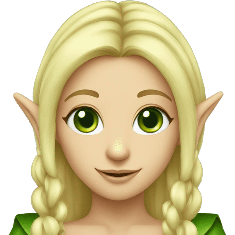 Green eyed blond female elf emoji