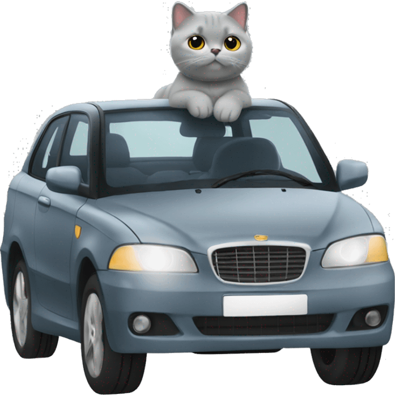 british shorthair driving car emoji