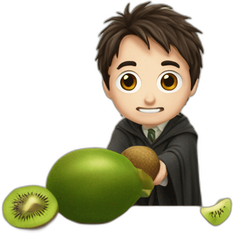 Harry potter qui mange un kiwi emoji