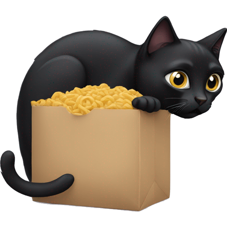 Black cat hungry emoji