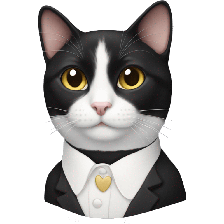 Tuxedo cat with white mustache  emoji