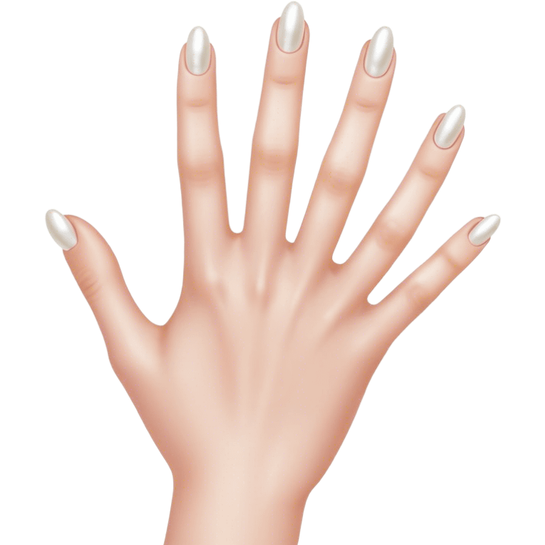 beautiful realistic female hand with five fingers with pearl manicure emoji