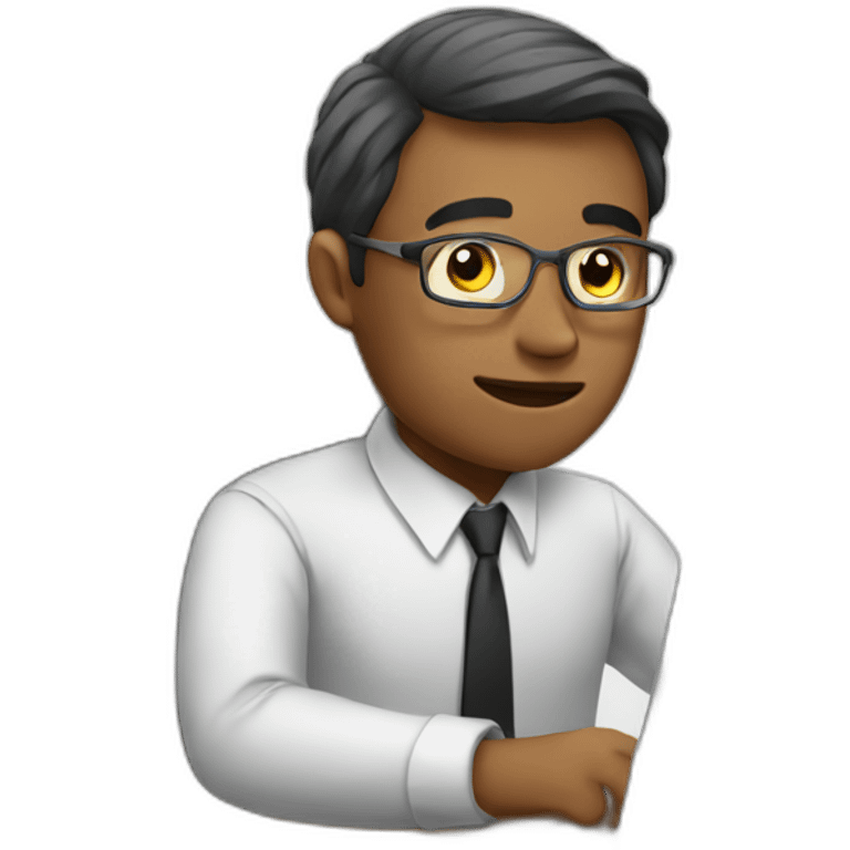 Man working in office emoji