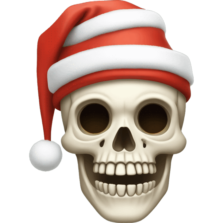 Skeleton wearing a Christmas hat emoji