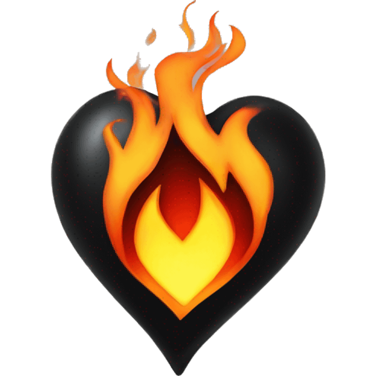 Black heart with flames emoji