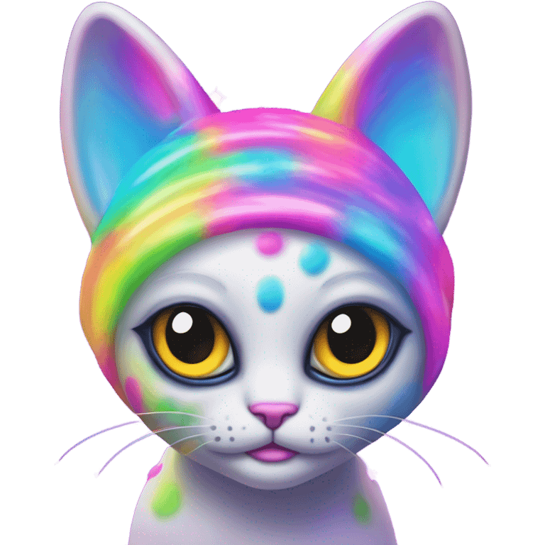 Lisa frank alien cat with antennas on head ￼ emoji