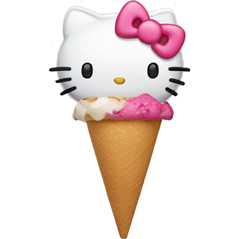 hello kitty eating ice cream emoji