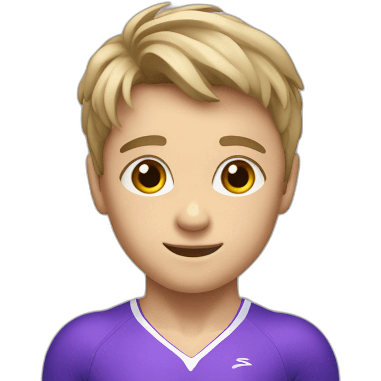 sporty european boy in gymnast leotard emoji