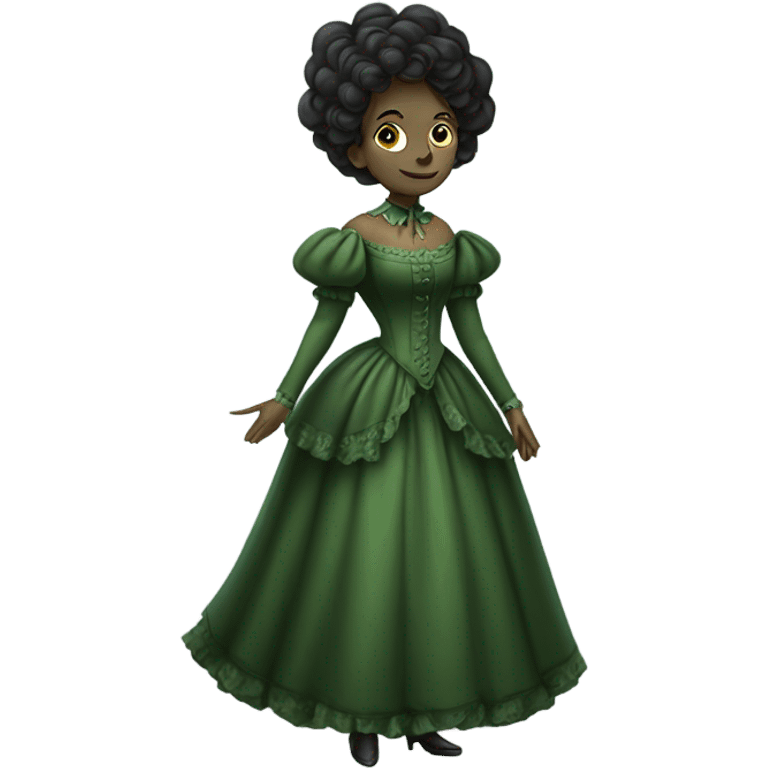 green woman galora in Victorian dress elegant, full body emoji