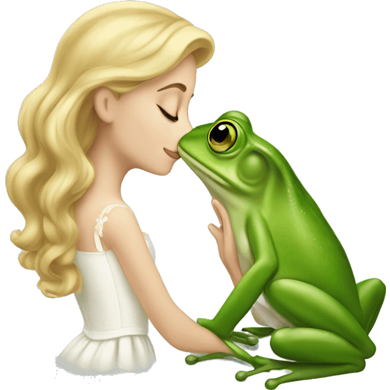 White Princess kissing frog emoji