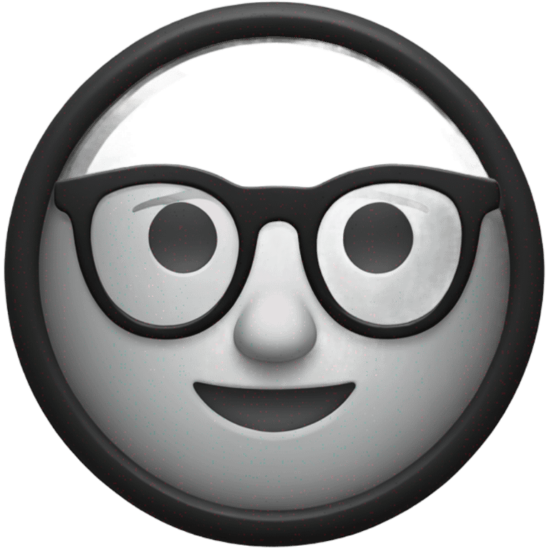 round framed black glasses emoji