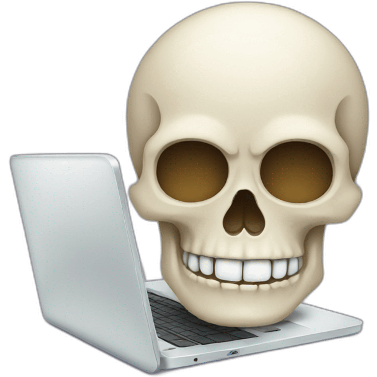 skull working on laptop emoji