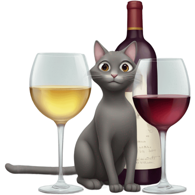 Cat is away and mice are playing with wine glasses emoji