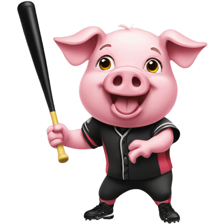 Pig playing softball emoji