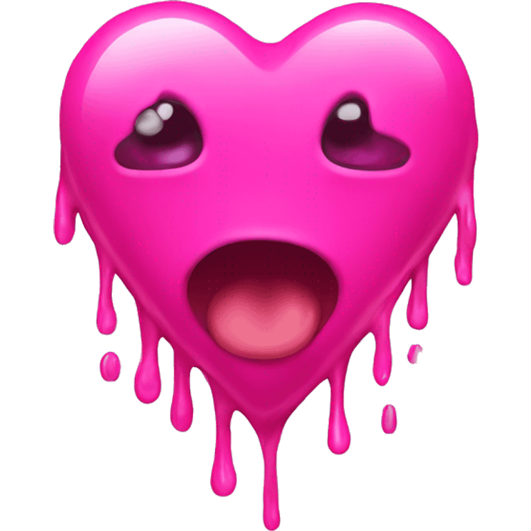 Hot pink melting heart emoji