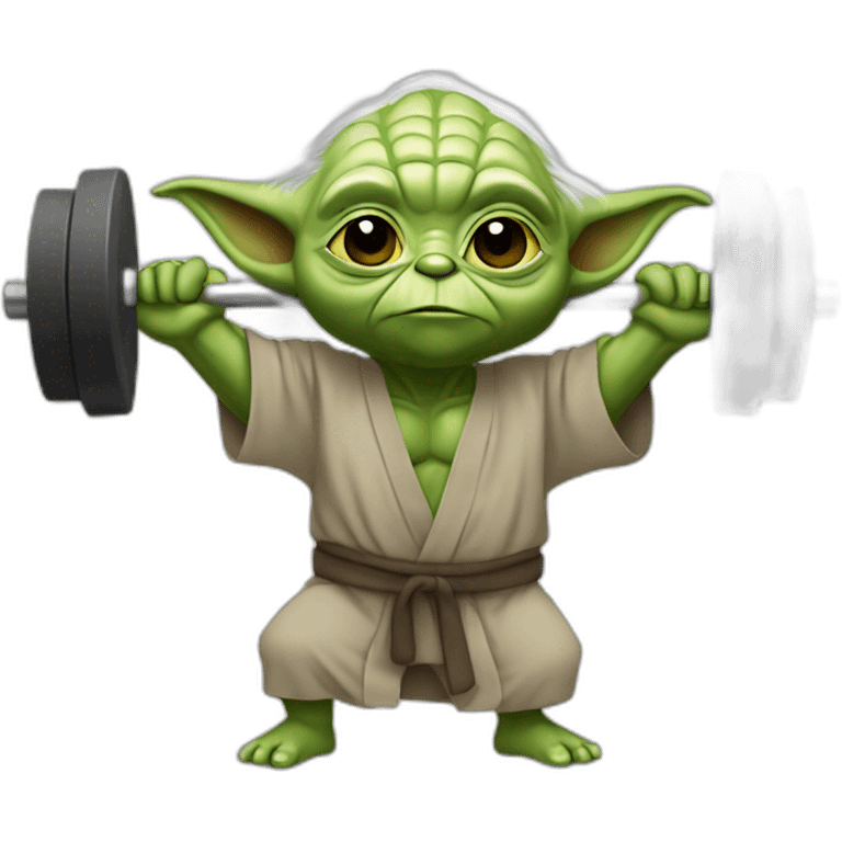 Yoda lifting weights emoji