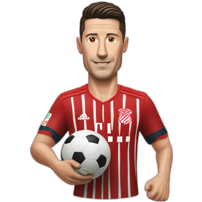 Lewandowski avec un ballon de foot emoji