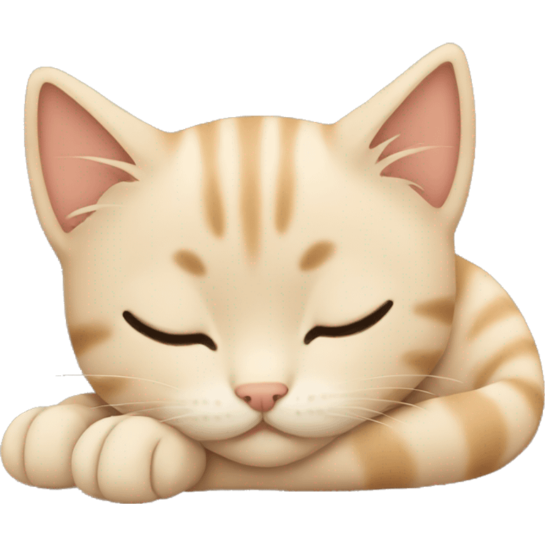 Sleeping beige kitten emoji