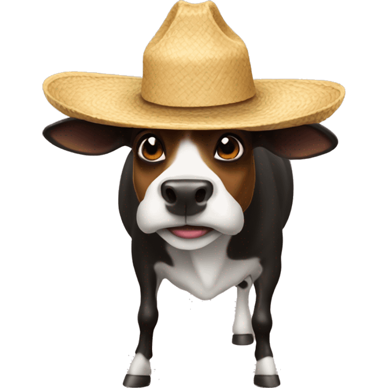 vaca con sombrero emoji