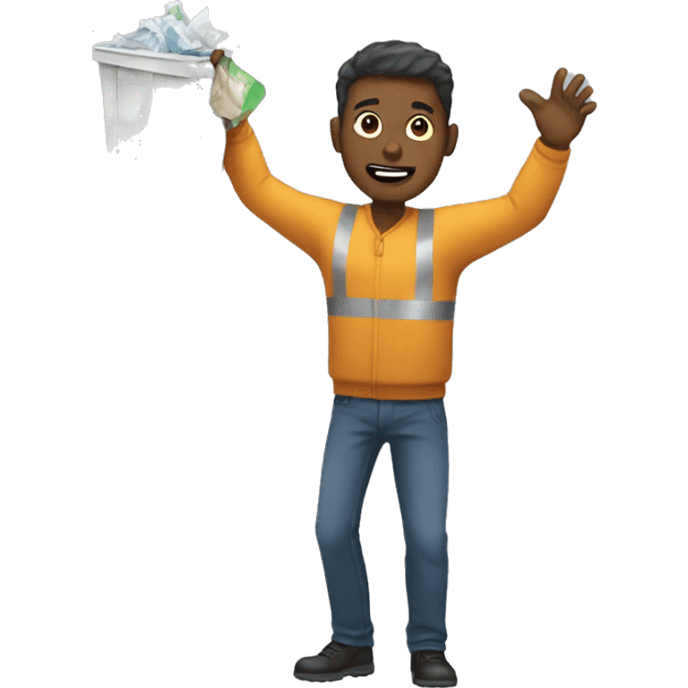 Man throwing something in trash emoji