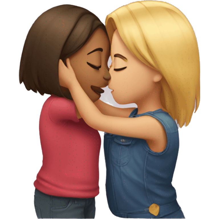 girls kissing emoji