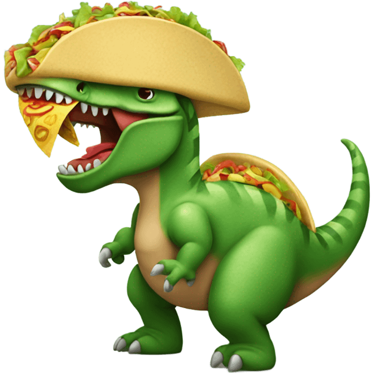 Dinosaur eating a taco  emoji