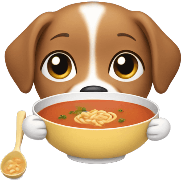 Dog eating soup emoji