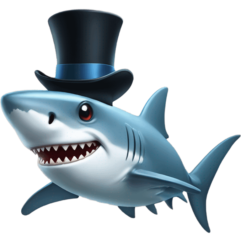 Shark with a top hat emoji