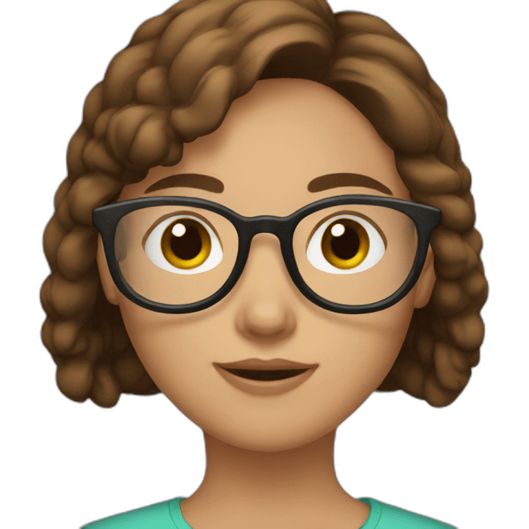 girl-with-brown-hair-and-round-glasses emoji