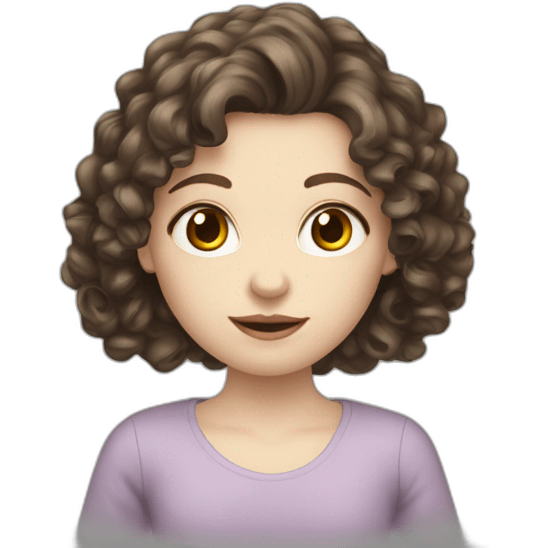 Amelia Bartlett pale skinned with long dark brown curly hair emoji