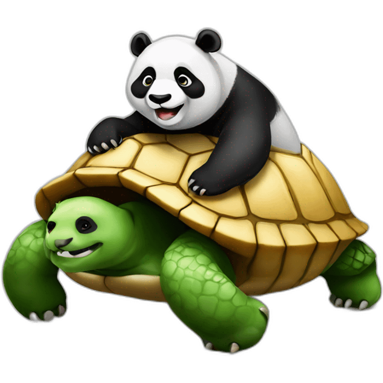 Panda sur tortue emoji