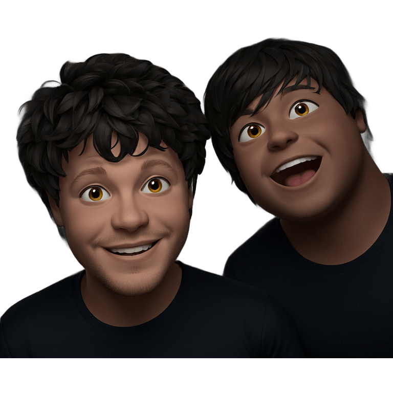 smiling boys on dark background emoji