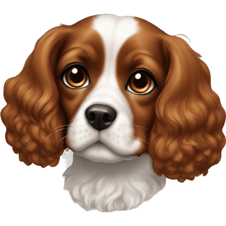 blenheim cavalier girl with brown spot on left side of mouth  emoji