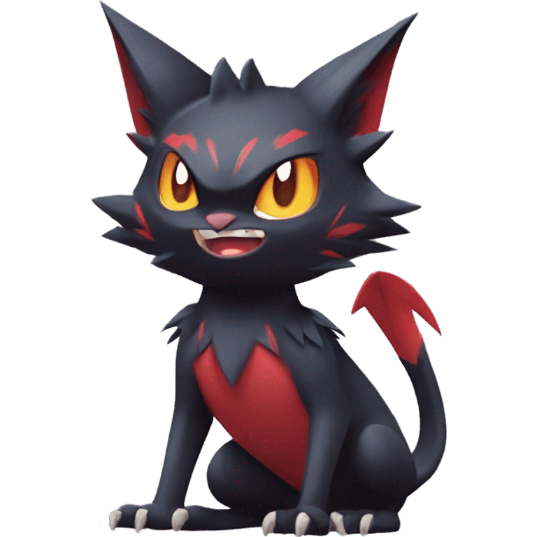 Edgy Cute Cool Kawaii Litten-Noivern-Zoroark-Torracat-Noibat-Pokémon Full Body emoji