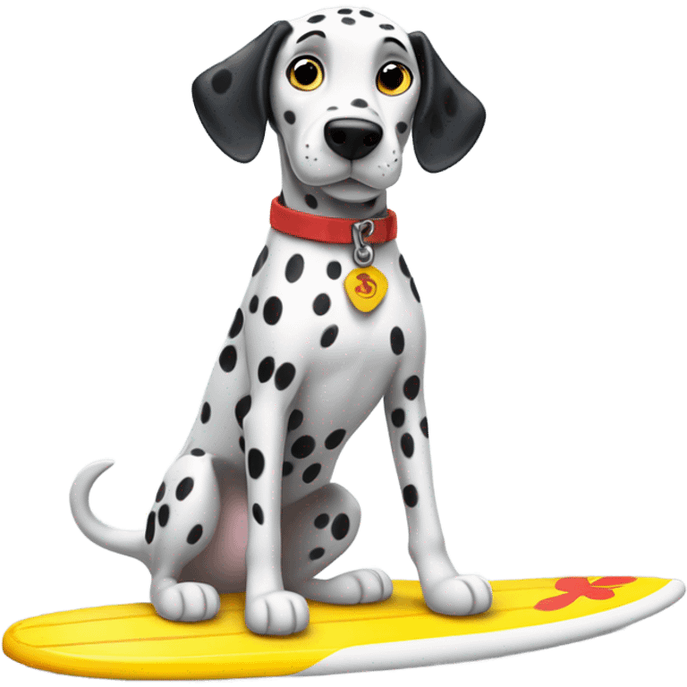 Dalmation on a surfboard emoji