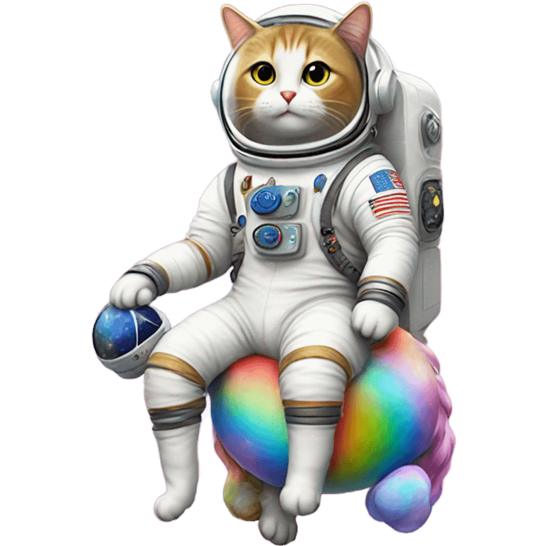 cat astronaut riding a unicorn emoji