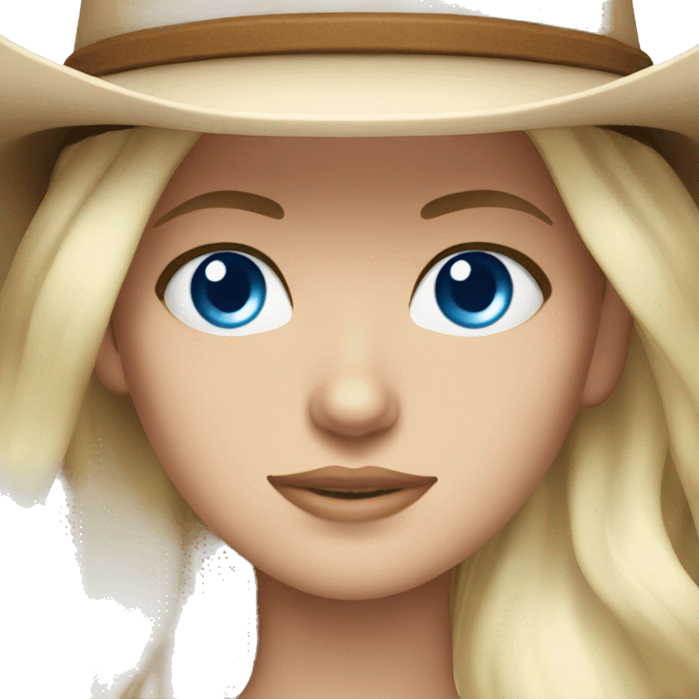 Pretty white girl blue eyes cowgirl  emoji