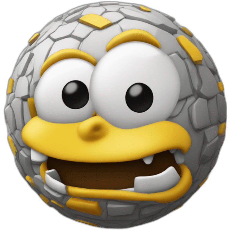 3d sphere with a cartoon Bart Simpson skin texture emoji