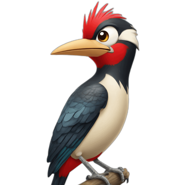 cartoon woodpecker winking emoji