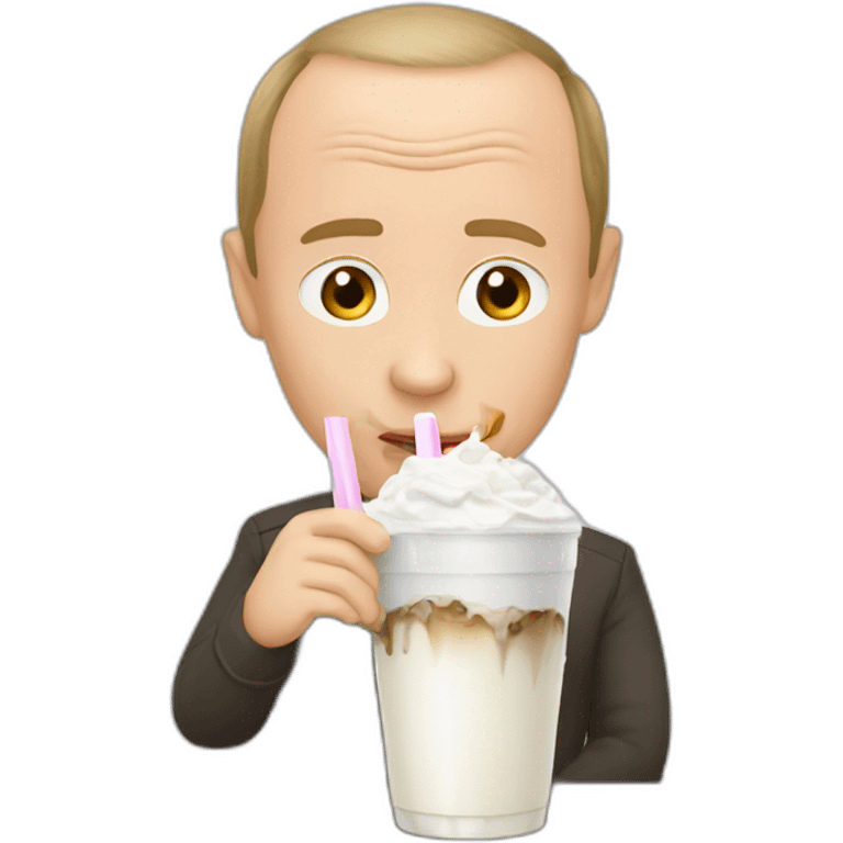 Putin drinks milkshake emoji