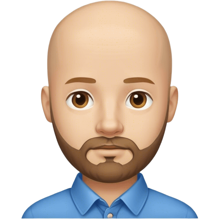 bald man with beard and blue collar shirt  emoji