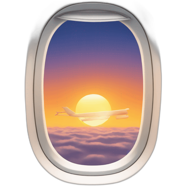 plane window with sunset emoji