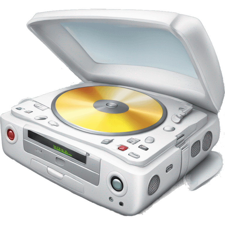 White portable CD player with headphones  emoji