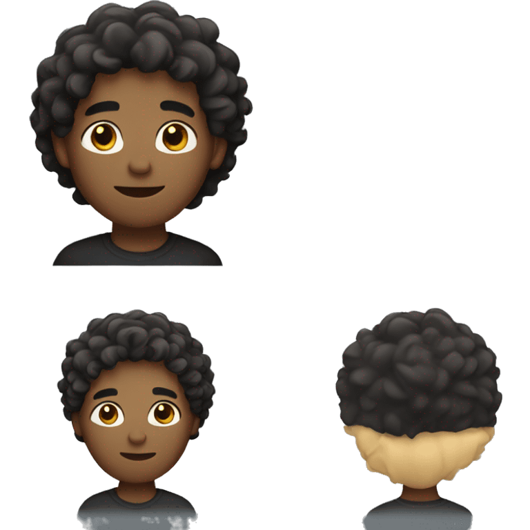 a brown guy with black, curly short hair emoji