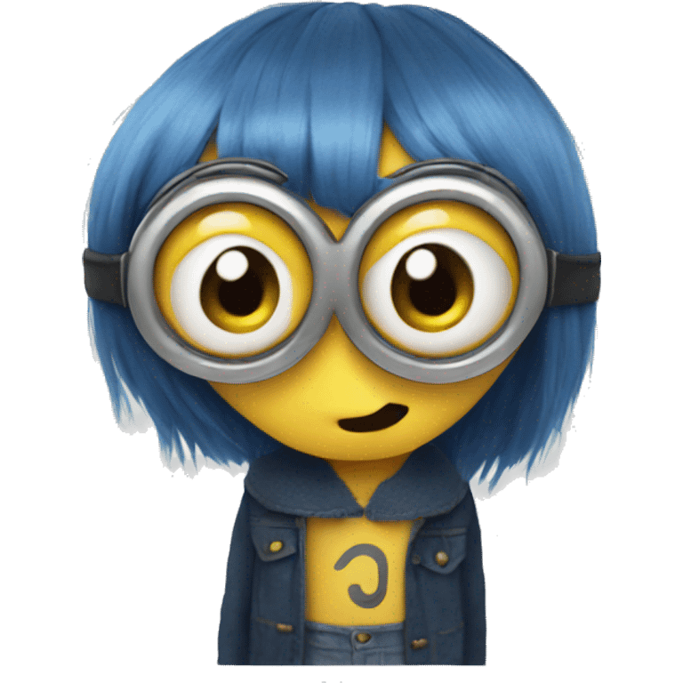 Minion blushing emoji