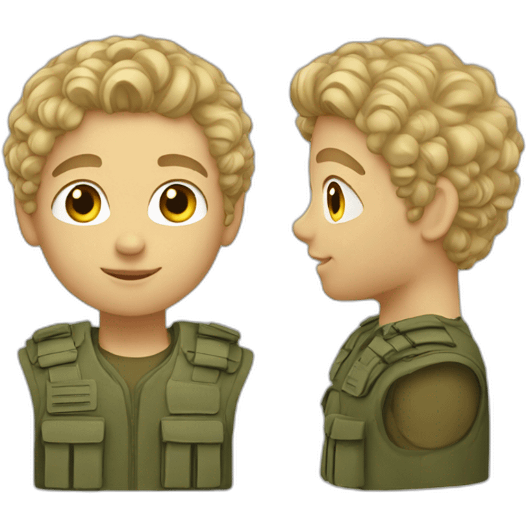 A young soldier with curly blond hair emoji